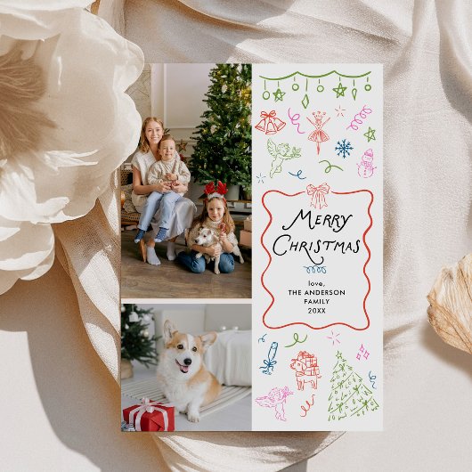 Whimsical Hand Drawn Icons Frohe Weihnachten 2 Fot