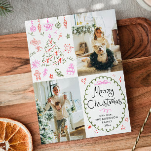 Whimsical Hand Drawn Icons Frohe Weihnachten 2 Fot