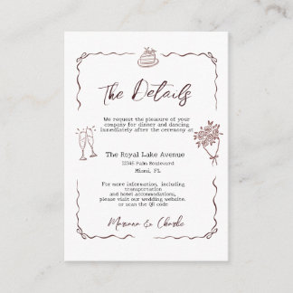 Whimsical Hand Drawn Illustrated The Details Begleitkarte