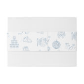 Whimsical Hand Drawn Illustriert Blue Wedding Einladungsbanderole (Rückseitenbeispiel)