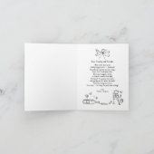 Whimsical Hand Drawn Just Married Car Hochzeit Dankeskarte (Innenseite)