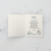 Whimsical Hand Drawn Just Married Car Hochzeit Dankeskarte (Innenseite)