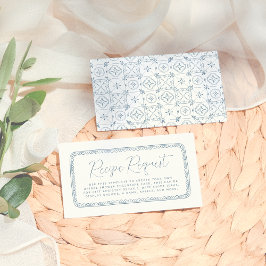 Whimsical Hand Drawn Lemon | Blaues Brautparty Begleitkarte