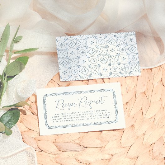 Whimsical Hand Drawn Lemon | Blaues Brautparty Begleitkarte