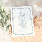 Whimsical Hand Drawn Lemon | Blaues Brautparty Einladung