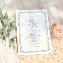 Whimsical Hand Drawn Lemon | Blaues Brautparty