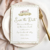 Whimsical Hand Drawn Ljubljana Burg Europa Save The Date