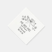 Whimsical Hand Drawn Love Birds Wedding Napkins Serviette (Ecke)