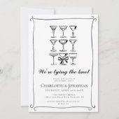 Whimsical Hand Drawn Martini Engagement Party Einladung (Vorderseite)