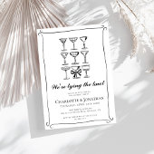 Whimsical Hand Drawn Martini Engagement Party Einladung