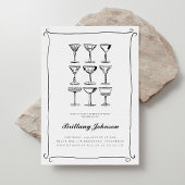 Whimsical Hand Drawn Martini Geburtstag Einladung