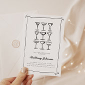 Whimsical Hand Drawn Martini Geburtstag Einladung