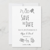 Whimsical Hand Drawn Minimal Schwarz-weiß einzigar (Vorderseite)