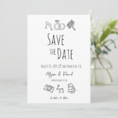 Whimsical Hand Drawn Minimal Schwarz-weiß einzigar (Stehend Vorderseite)