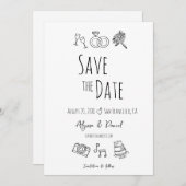 Whimsical Hand Drawn Minimal Schwarz-weiß einzigar (Vorne/Hinten)