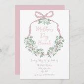 Whimsical Hand Drawn Mütter Tag Brunch Einladung (Vorne/Hinten)