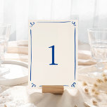 Whimsical Hand Drawn Navy Blue Tischnummer<br><div class="desc">Dieses bezaubernde Design zeichnet sich durch handgezeichnete Elemente und einen skurrilen,  fetten Text aus.</div>