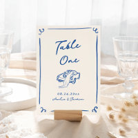 Whimsical Hand Drawn Navy Blue