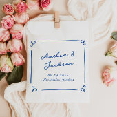 Whimsical Hand Drawn Navy Blue Wedding Geschenktütchen