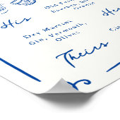 Whimsical Hand Drawn Navy Signature Drinks Poster (Ecke)