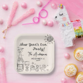 Whimsical Hand Drawn New Year's Eve Party Pappteller (Party)