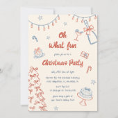 Whimsical Hand Drawn Oh, was Spaß Weihnachten Part Einladung (Vorderseite)