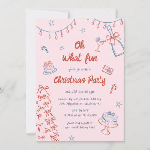 Whimsical Hand Drawn Oh, was Spaß Weihnachten Part Einladung