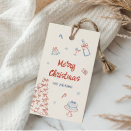 Whimsical Hand Drawn Oh, was Spaß Weihnachten Part Geschenkanhänger