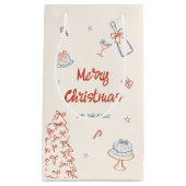 Whimsical Hand Drawn Oh, was Spaß Weihnachten Part Kleine Geschenktüte (Vorderseite)