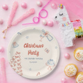 Whimsical Hand Drawn Oh, was Spaß Weihnachten Part Pappteller (Party)