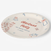 Whimsical Hand Drawn Oh, was Spaß Weihnachten Part Pappteller (Schrägansicht)