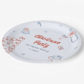 Whimsical Hand Drawn Oh, was Spaß Weihnachten Part Pappteller (Schrägansicht)