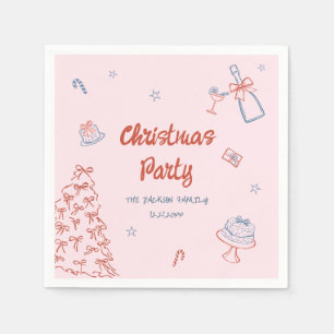 Whimsical Hand Drawn Oh, was Spaß Weihnachten Part Serviette