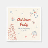 Whimsical Hand Drawn Oh, was Spaß Weihnachten Part Serviette (Vorderseite)