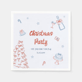 Whimsical Hand Drawn Oh, was Spaß Weihnachten Part Serviette