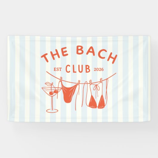 Whimsical Hand Drawn Orange Cocktail Bachelorette Banner (Horizontal)