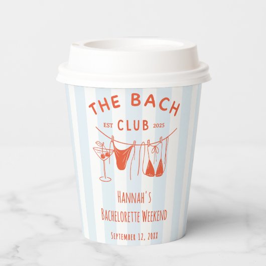 Whimsical Hand Drawn Orange Cocktail Pappbecher (Rückseite)