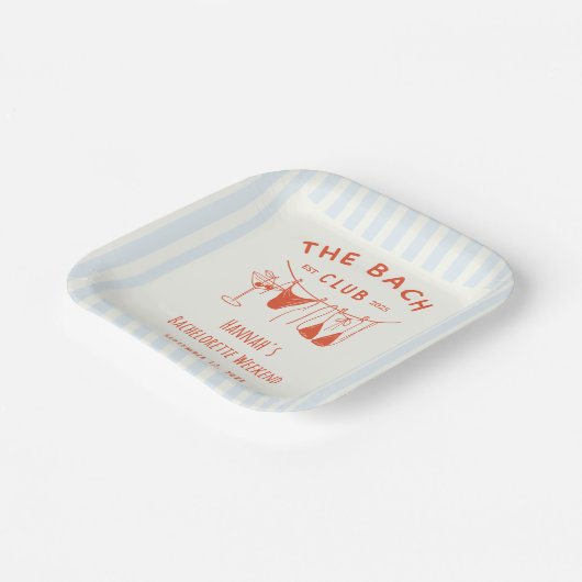 Whimsical Hand Drawn Orange Cocktail Pappteller (Gewinkelt)