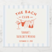 Whimsical Hand Drawn Orange Cocktail Schaumweinetikett (Einzelnes Label)