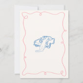 Whimsical Hand Drawn Pink & Blue Wedding Einladung (Rückseite)