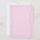 Whimsical Hand Drawn Pink Bridal Dusche Einladung (Rückseite)