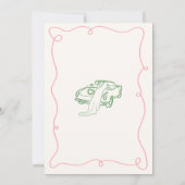 Whimsical Hand Drawn Pink & Green Wedding Einladung (Rückseite)