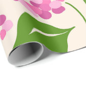 Whimsical Hand-Drawn Pink Hydrangea Botanical Geschenkpapier (Rolleneckpunkt)