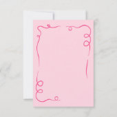 Whimsical Hand Drawn Pink Quirky Hochzeit Französi Save The Date (Rückseite)