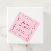 Whimsical Hand Drawn Pink & Red Wedding Vielen Dan Geschenkanhänger (Beispiel)