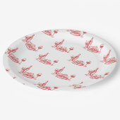 Whimsical Hand Drawn Pizza Brautparty Pappteller (Schrägansicht)