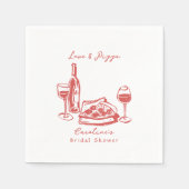Whimsical Hand Drawn Pizza Brautparty Serviette (Vorderseite)