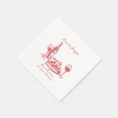 Whimsical Hand Drawn Pizza Brautparty Serviette (Ecke)