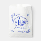Whimsical Hand Drawn Pizza French Bow Vielen Dank Geschenktütchen (Vorderseite)