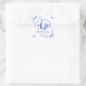 Whimsical Hand Drawn Pizza French Bow Vielen Dank Quadratischer Aufkleber (Tasche)